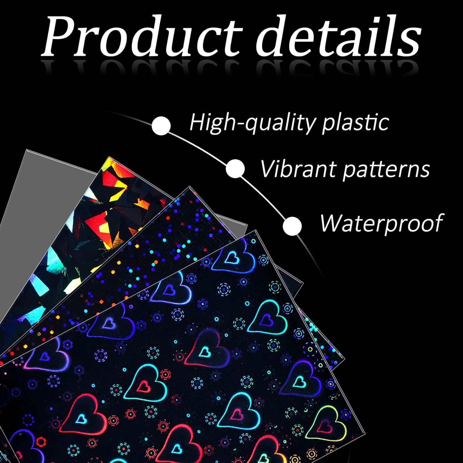 200 PCS Photocard Sleeves, Holographic Card Sleeves Laser Flashing Trading Card Sleeve Cute Little Star Heart Cards Holders Transparent Protective Sleeve for Photo Cards, 2.6 x 3.5 Inches