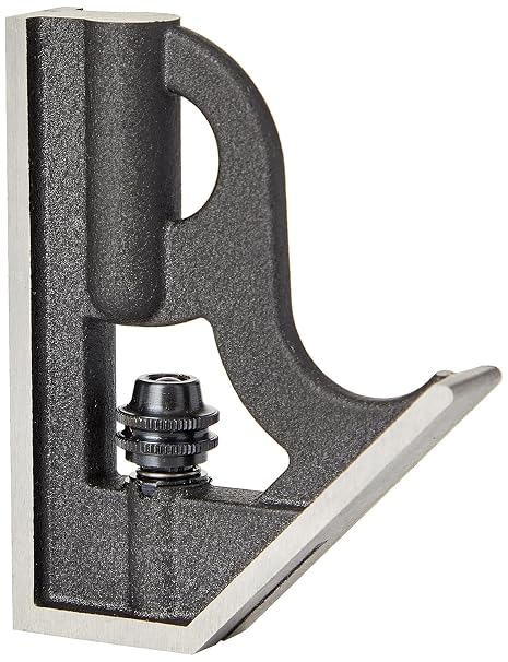 Starrett Student Combination Square - Ideal for Youngsters and Apprentices - 150mm Blade Length, Cast Iron Head, Hardened and Tempered Square Blade, 35 Graduation - 10MH-150