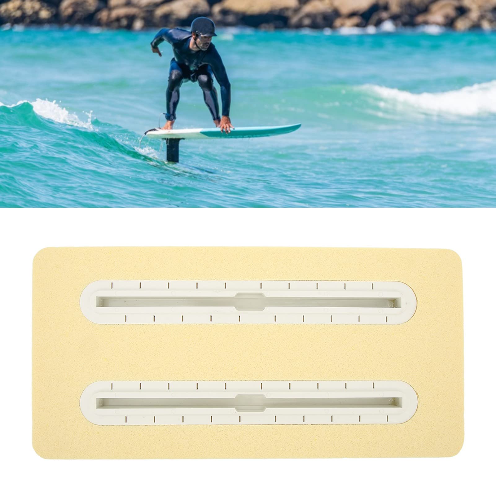 Hydrofoil Rail Box, Foil Strongbox, Hydrofoil Mount Track Box, Universal Strongbox Compatible avec Le Support de Plaque pour Surf, Wind Hydrofoil Sports, Léger pour Les Jeux (Blanc)