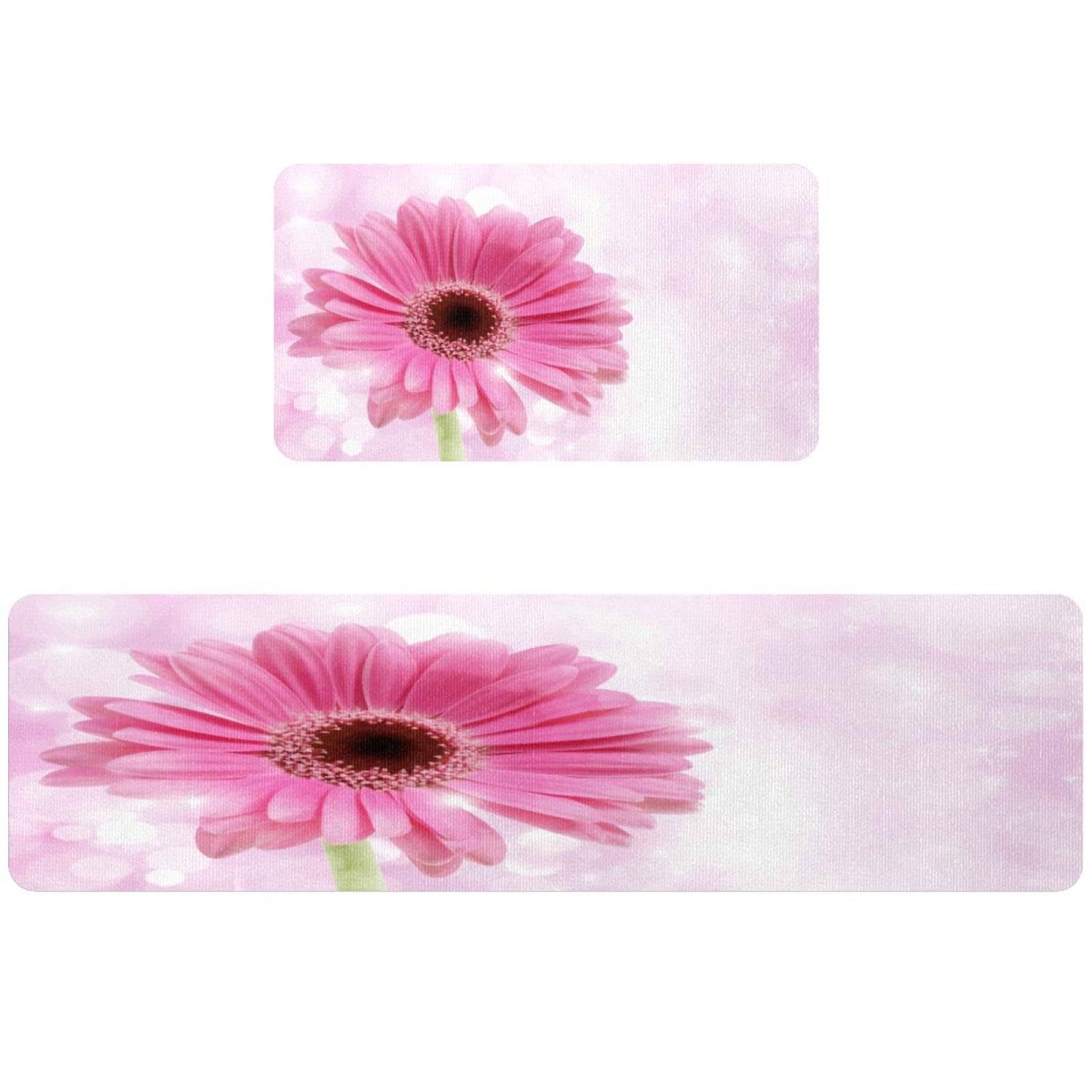 Tapetes de cocina antideslizantes VAPOKF lavables y absorbentes con diseño de margaritas