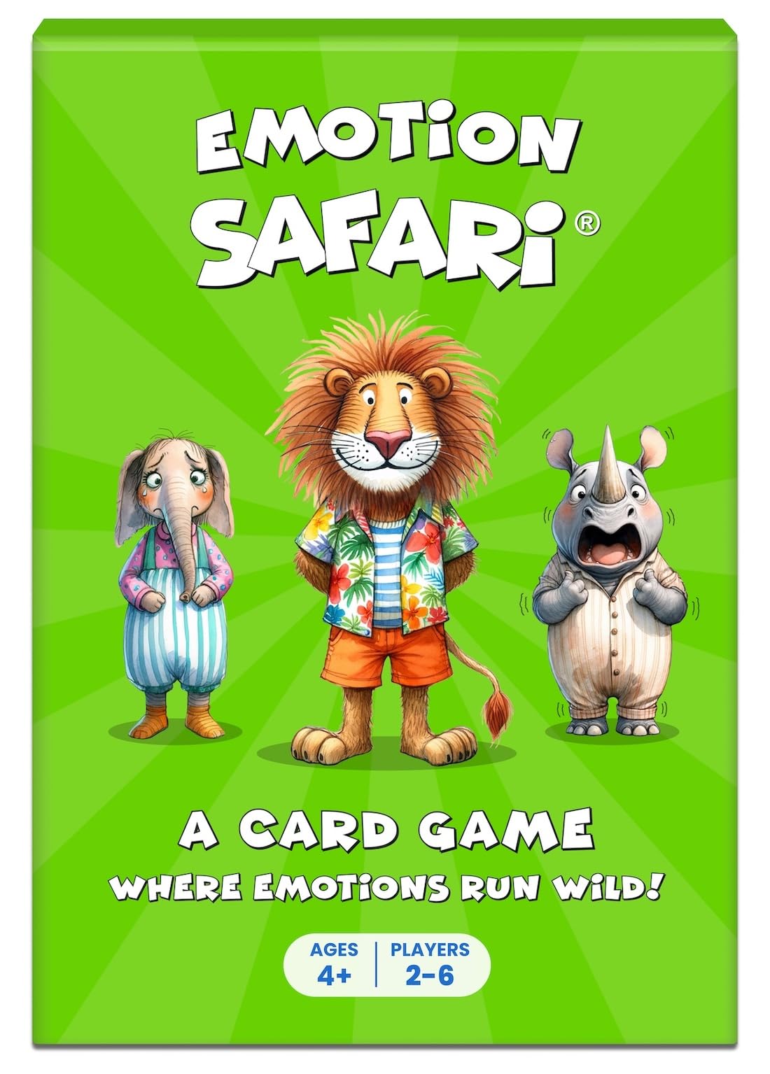 Emotion Safari: Fun Animal Card Game for Kids Ages 4+, 2-6 Players, Boosts Emotional Learning Skills!