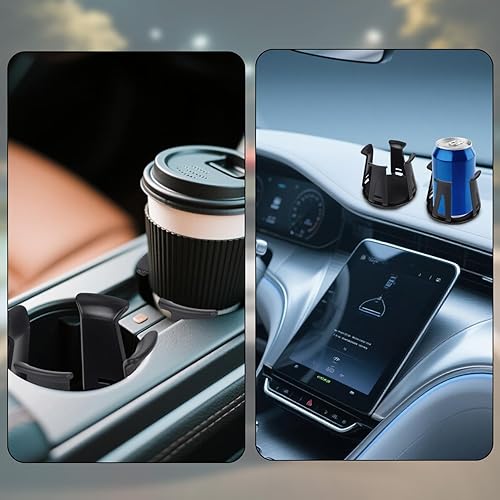 Miniatura 6 de 2 portavasos para automóvil, autoadhesivo, diseño sin movimientos, fácil de usar, accesorios interiores automotrices para fijar tazas de agua y