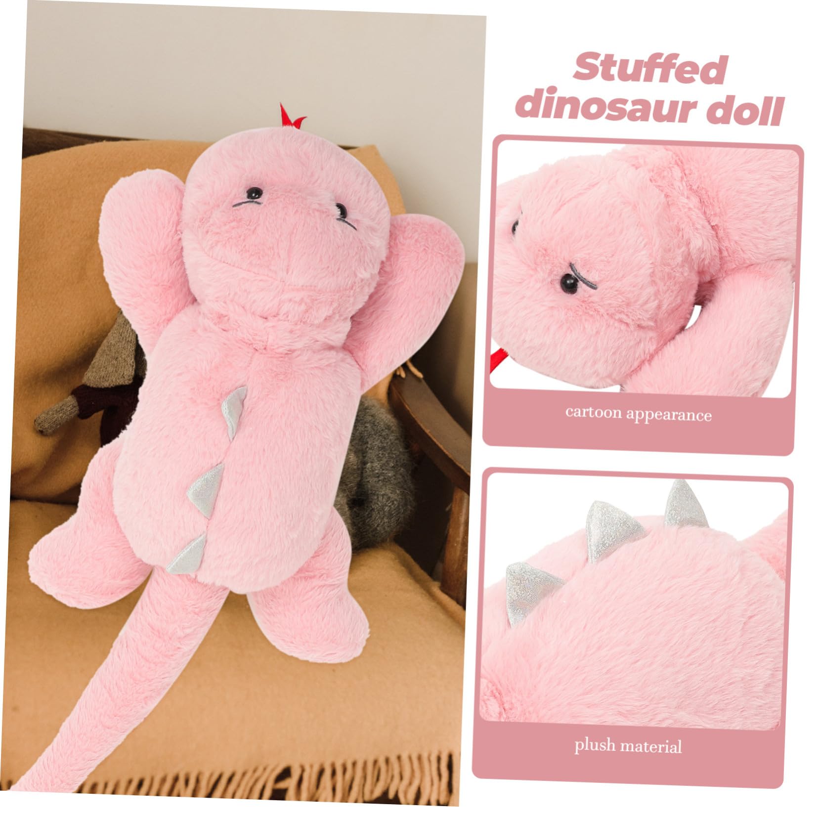 Hohopeti Muñeco Dinosaurio de Peluche y Seguro Almohada Infantil de Dinosaurio para Juguete Decorativo con Diseño de Cartoon para Dormir y Decorar Habitaciones