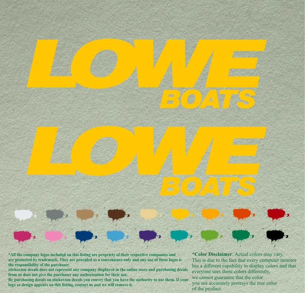 Pair of Lowe Boats Compatible Replacement Decals Vinyl Stickers Boat Outboard Motor Set of 2 (18", Black 070)