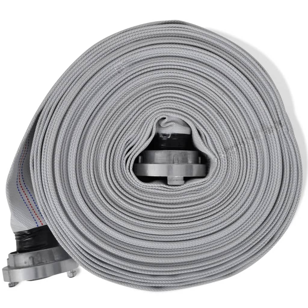 Wakects Manguera de Incendio Plana, 20 m, 2 Pulgadas, con Empalmes C-Storz, 8 Bar