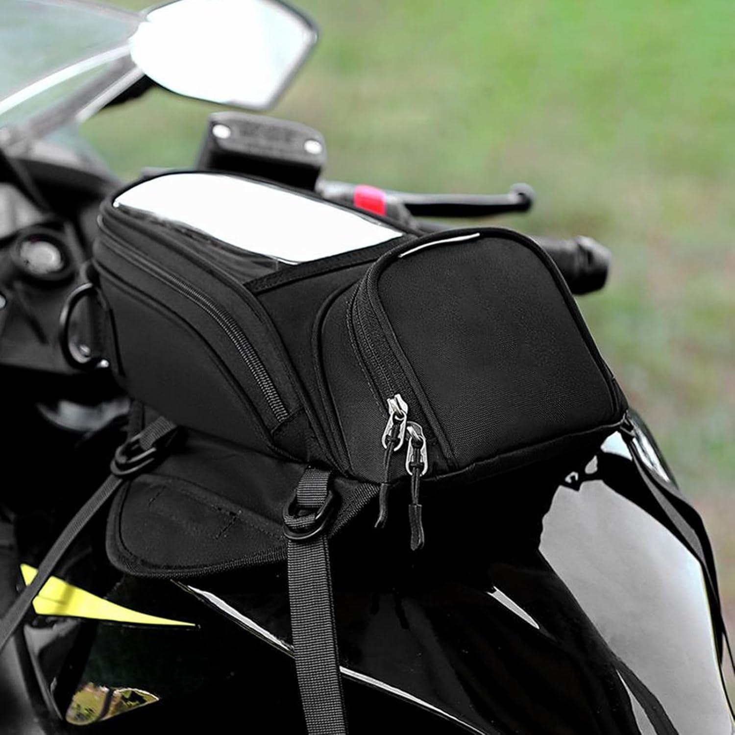 Motorcycle Tank Bag for Benelli Leoncino 500 BJ500, Water-Resistant Motorcycle Gas Tank Bag with Touchscreen Phone Pocket Motorbike Storage Bag for Touring Riders Gear,B