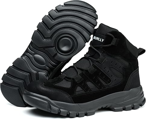 Micoklinlin Steel Toe Shoes for Men Women Work Safety Boots Lightweight Non-Slip Hiking Sneakers Breathable Smash and Puncture Resistant Walking Shoes