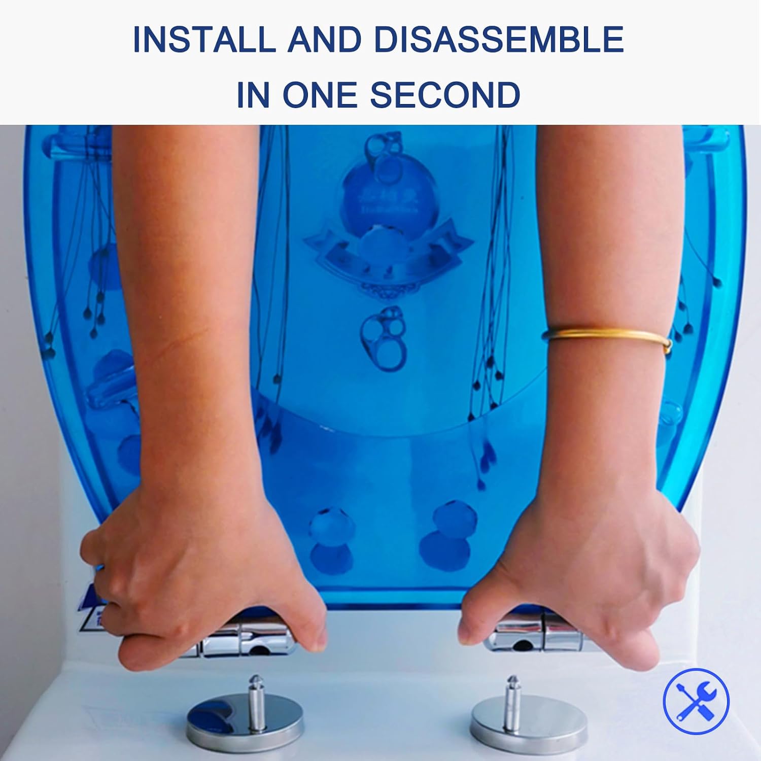 Toilet seat soft close toilet seat Resin Slow Close Toilet Seat with Cover, 3D Effects Heavy Duty Toilet Seat, Ocean Series, Easy Clean and Install, Quick-Release Design, Chromed Metal Hinges, Starfis