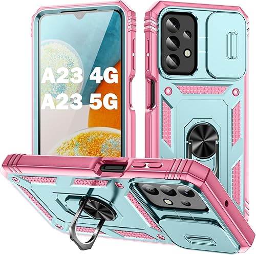 Miniatura 16 de PASNEW Funda para cámara Samsung Galaxy A15 5G, soporte metálico de grado militar, resistente a prueba de golpes, carcasa rígida para Samsung A15