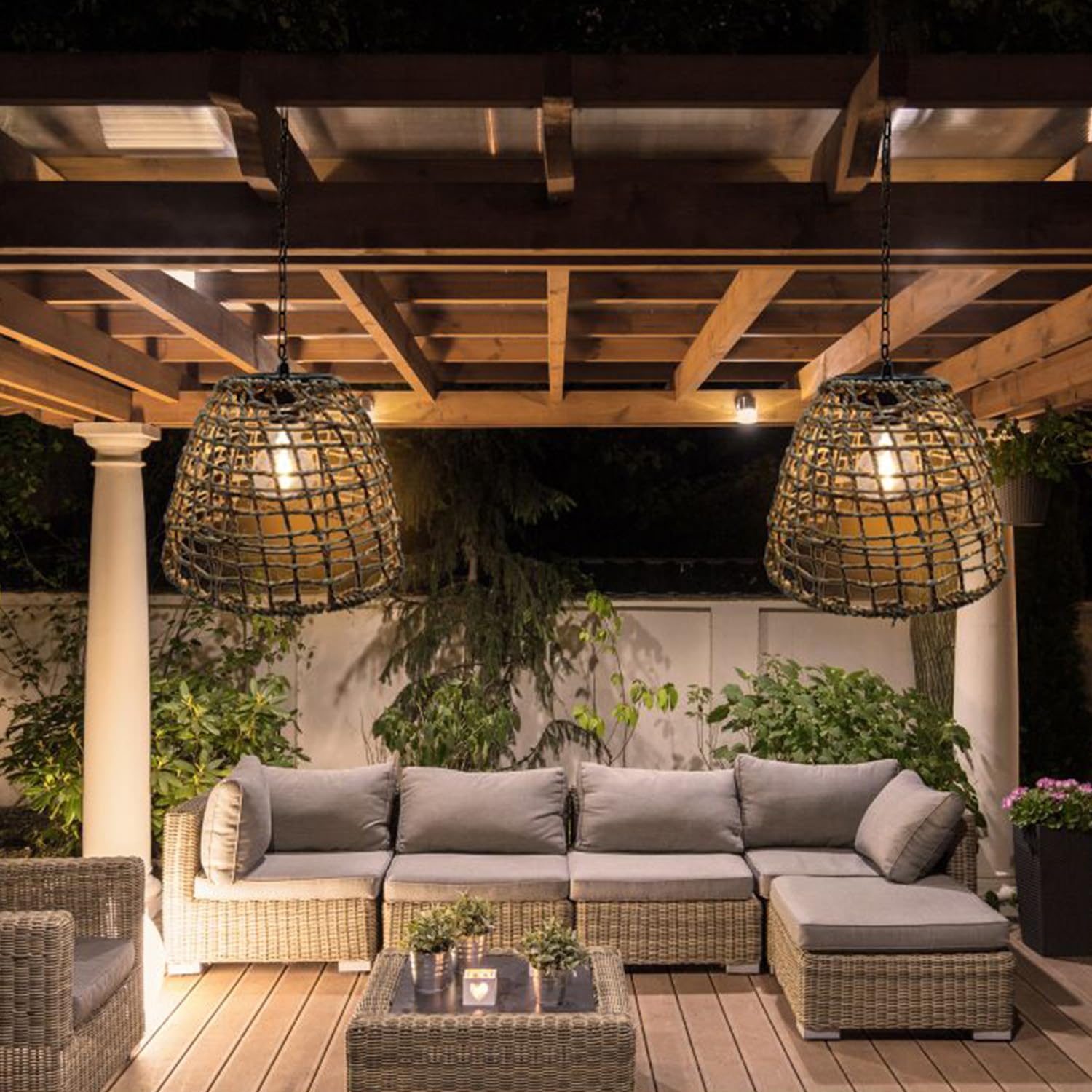 pearlstar Hängelampe mit Batterie,Batteriebetriebene Hängelampe Outdoor 6 Stunden Timer,Indoor Deckenleuchte Hängend Laterne Pendelleuchte für Patio Bar Garten Terrasse Wohnzimmer Schlafzimmer(HDC897)