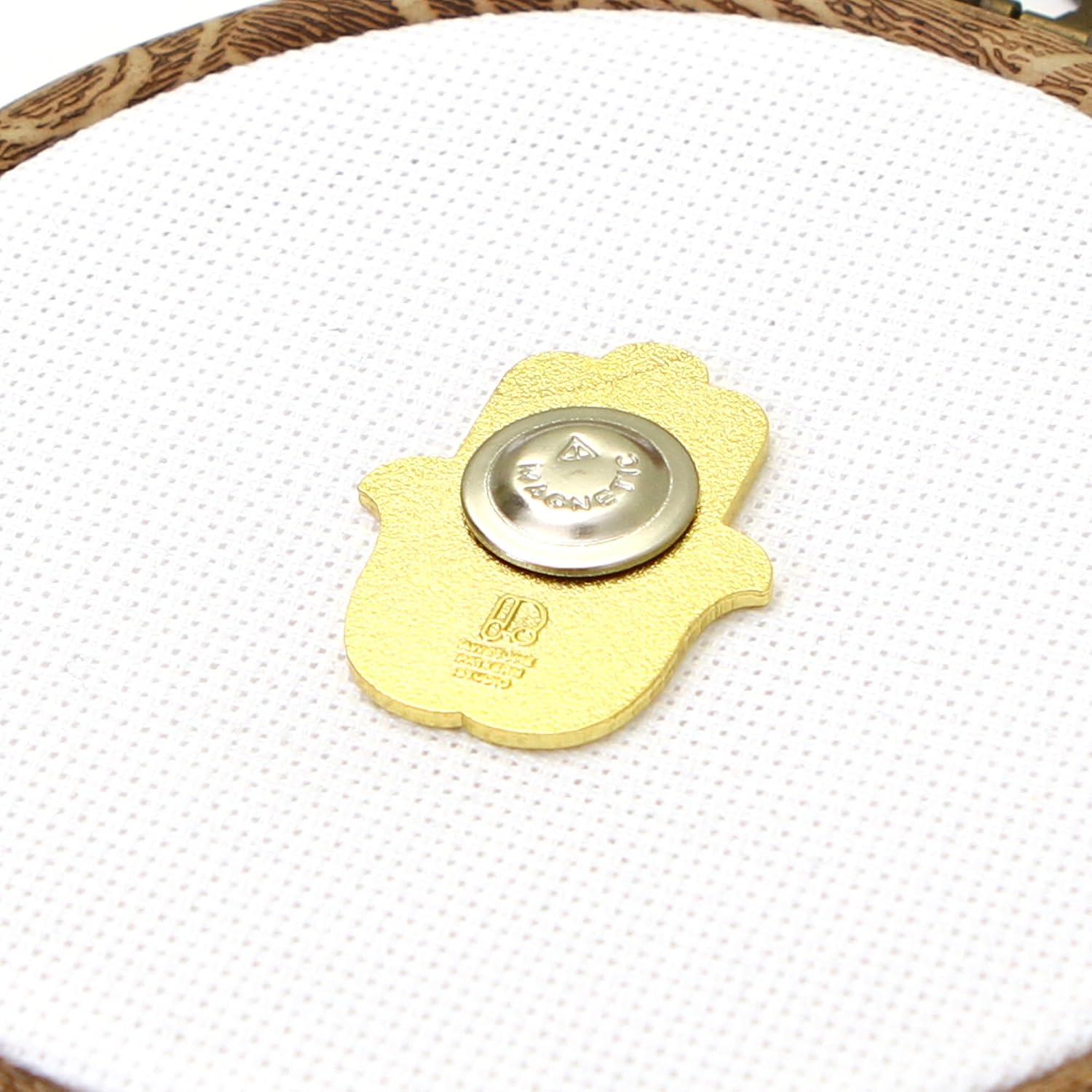 Awesome Pattern Studio Needle Minder Set - Mandala Hand Magnetic Needle Minder + 2 Needle Threaders. Enamel Pin for Cross Stitch, Embroidery and Craft