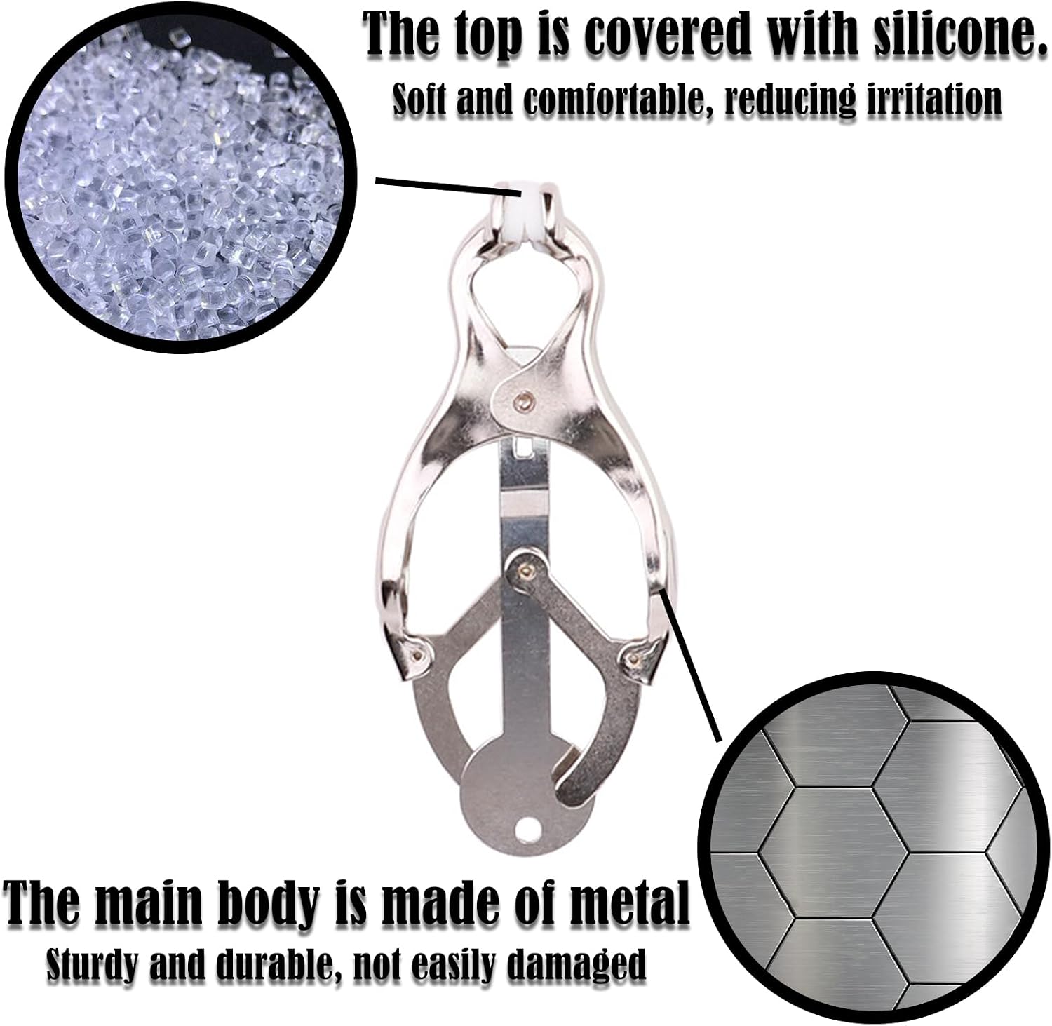 Jewelry Nipple Torture Set Clit Clamp with Pearl Beaded Chain Nipple Clamp | Metal Body Chain BDSM Fetish Kit Sex Restraints Non Piercing Kinky Sexy Bondage Toys Torture and Pleasure Clit Clamp