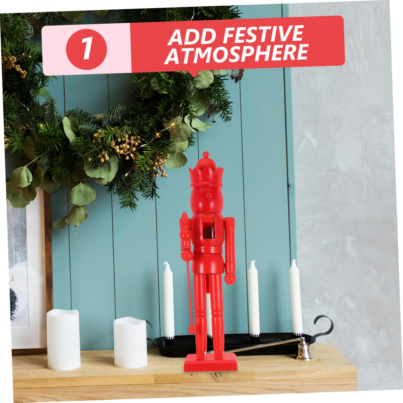 IMIKEYA Casse Noisette Casse-Noisette Vierge décor de Soldat en Noyer Casse-Noix de noël Casse-Noix à Personnaliser Accessoires pour Casse-Noix décoration de Noël de Bois Rouge