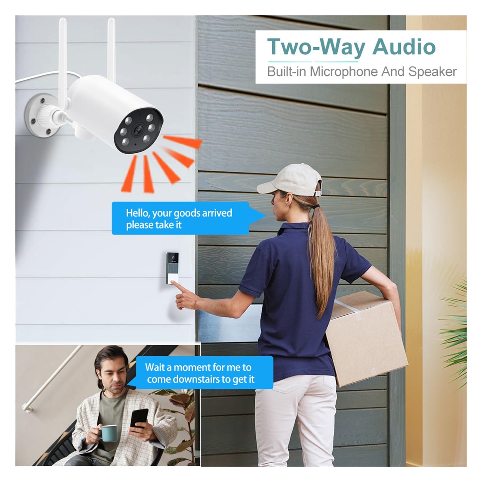 Système De Vidéosurveillance Sans Fil 3MP 8CH NVR Wifi Ensemble Caméras Sécurité IP Moniteur 12 Pouces Kit Surveillance Vidéo Étanche Audio 2 Voies Bonne Qualité D'Image(None,8CH NVR 6Cams(B))