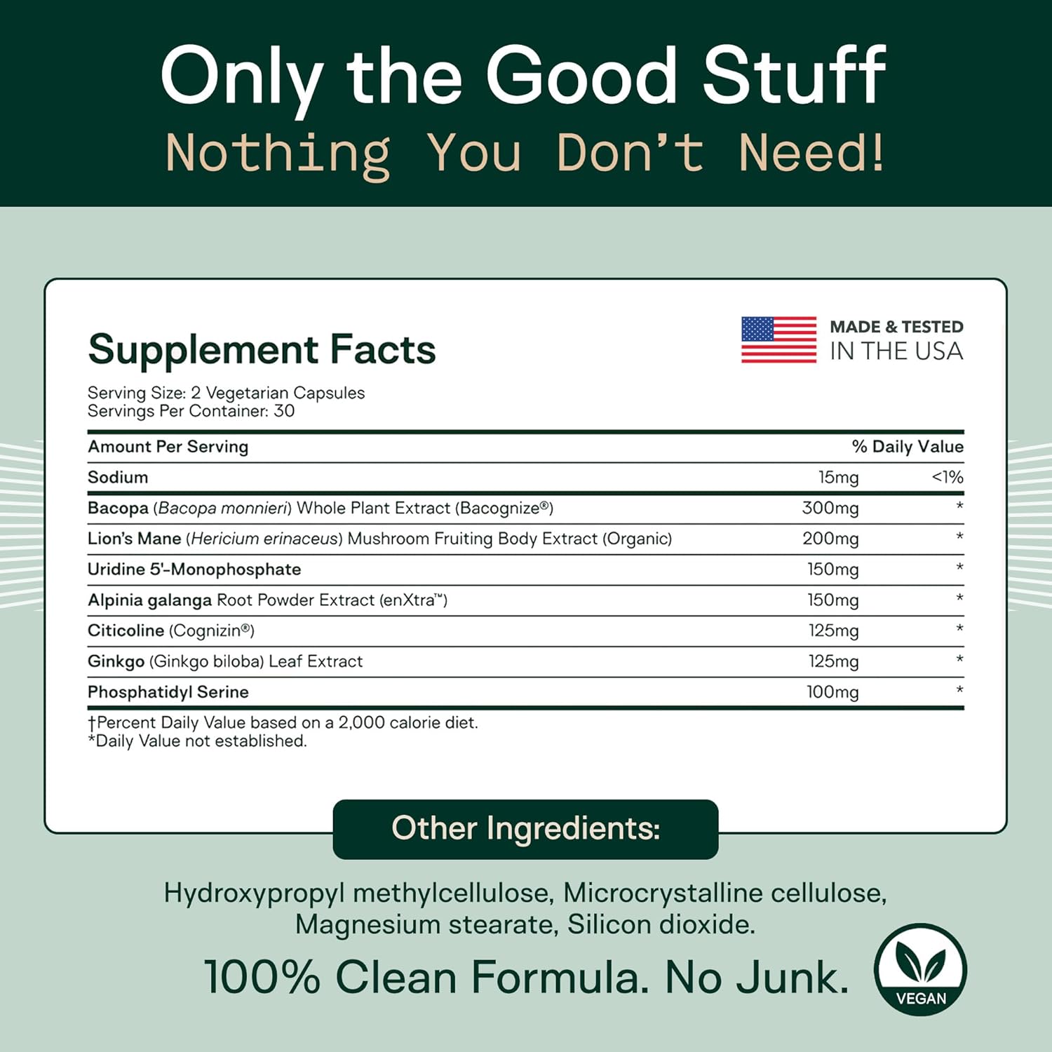 Adapt Naturals Luminous Mind Nootropic Brain Supplement with Ginkgo Biloba, Bacopa and Lions Mane | Memory, Focus, Mental Clarity and Elevated Mood Support | No Caffeine, Crash Free - 30 Days Supply - Image 3