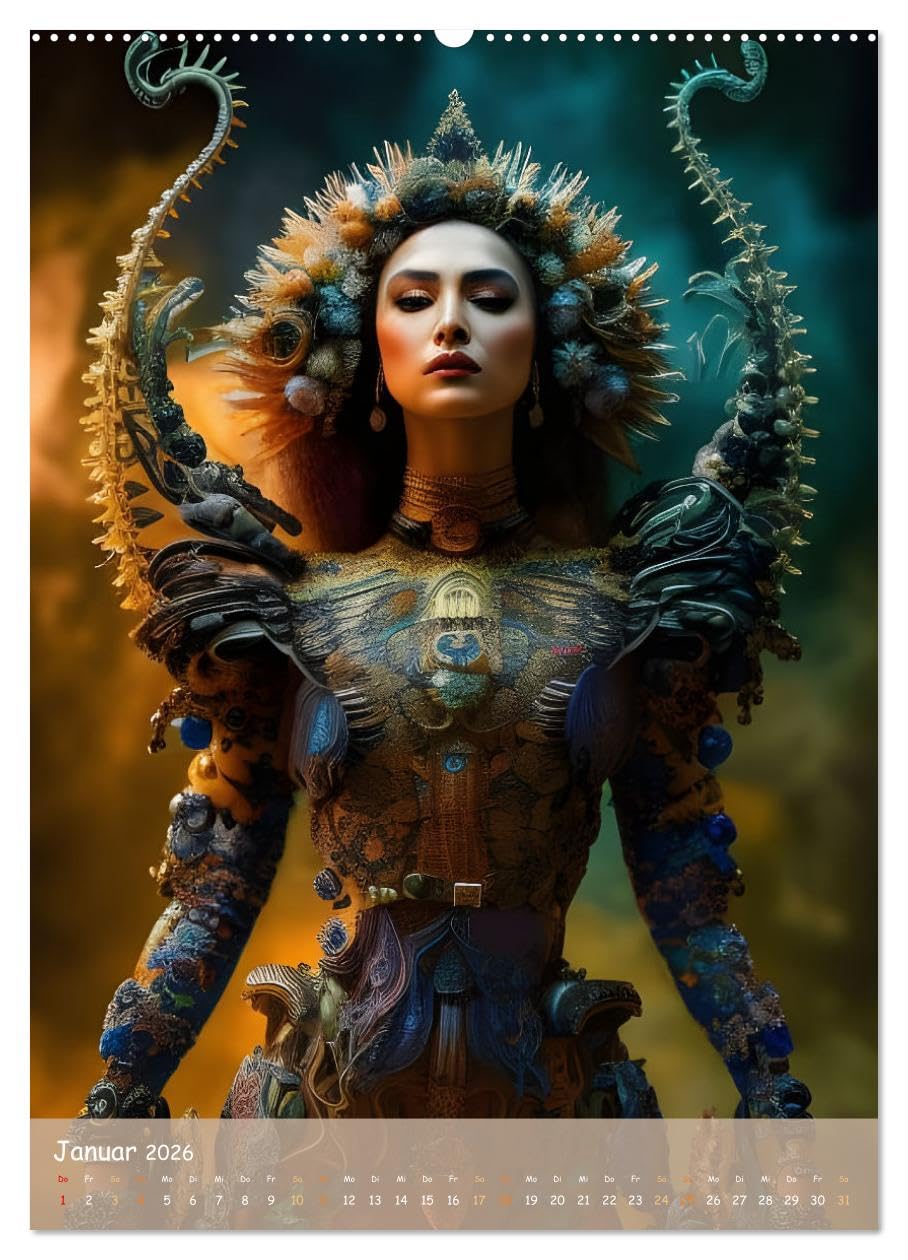 Future Fashion (hochwertiger Premium Wandkalender 2026 DIN A2 hoch), Kunstdruck in Hochglanz: Mode der Zukunft aus der Künstlichen Intelligenz