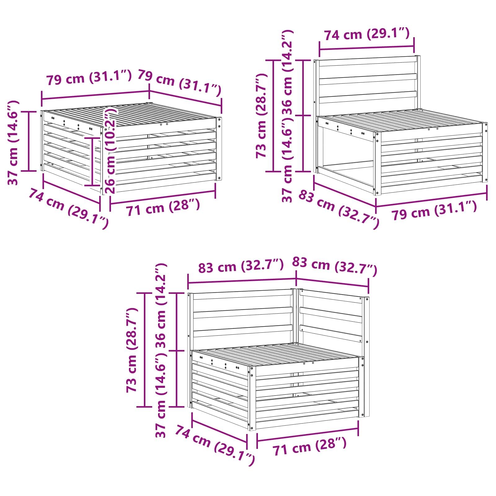 Gartenmöbelgarnitur 10-teilig aus massivem Akazienholz wetterfestes Outdoor-Set für Terrasse Balkon und Garten mit Tisch, Sofas und Stühlen für gesellige Zusammenkünfte, langlebige Design