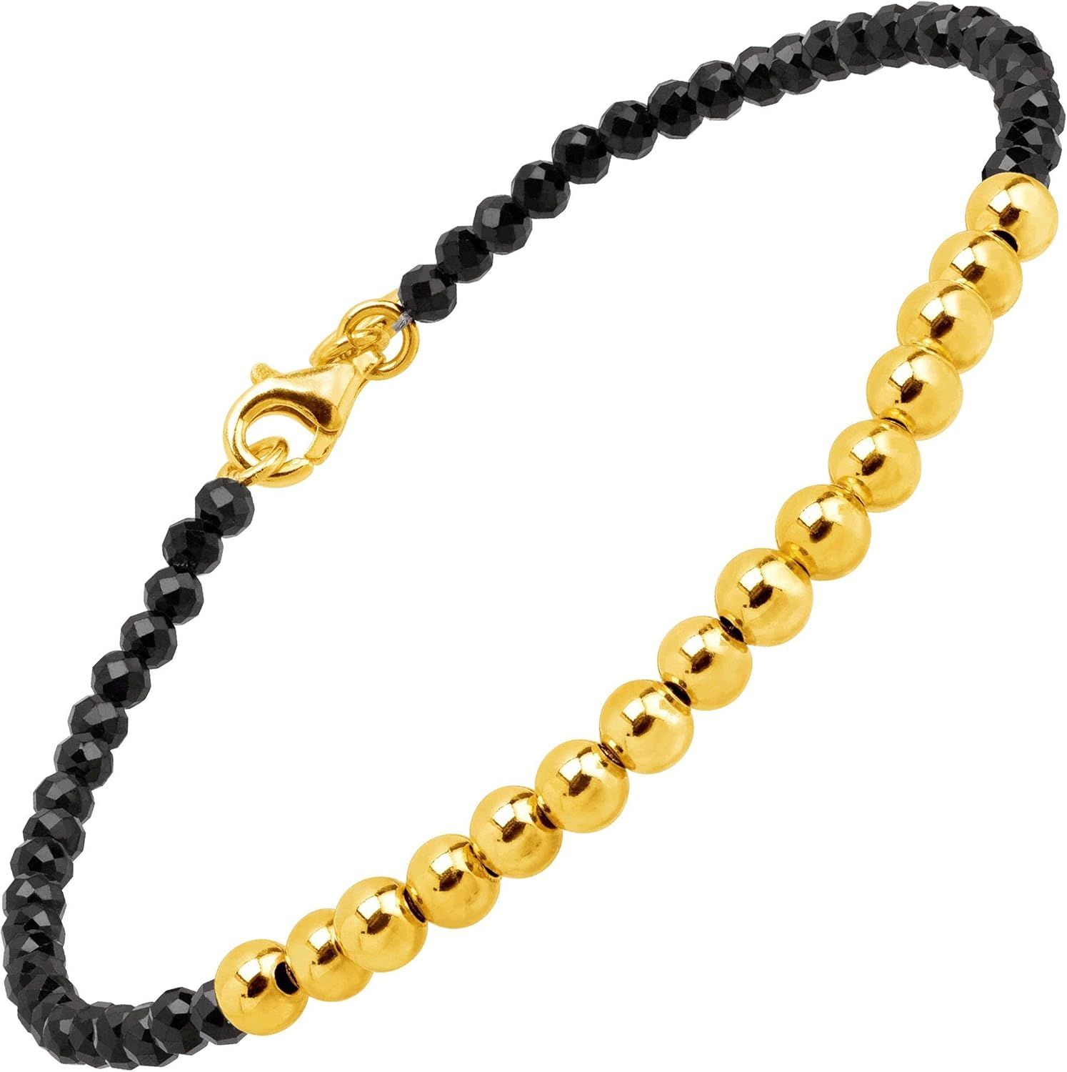 Silpada 'Lilium' Natural Black Spinel Beaded Bracelet in Gold-Plated Sterling Silver: Clothing, Shoes & Jewelry