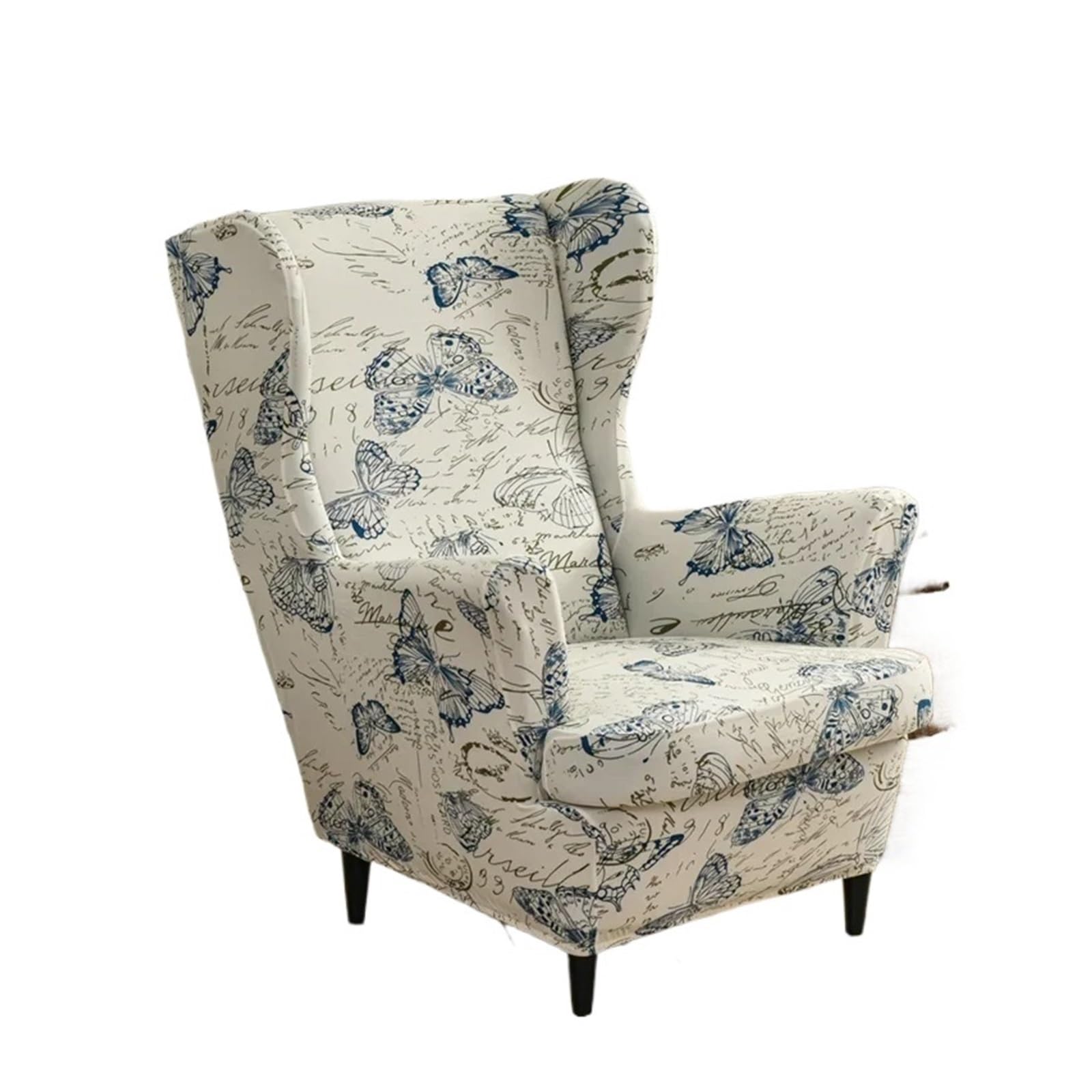 GCYEIDMA Wing Chair Slipcover Leaves Wing Chair Cover Stretch Armchair Covers Ottoman Removable Sofa Slipcovers with Seat Cushion(A5 Wingchair Cover)