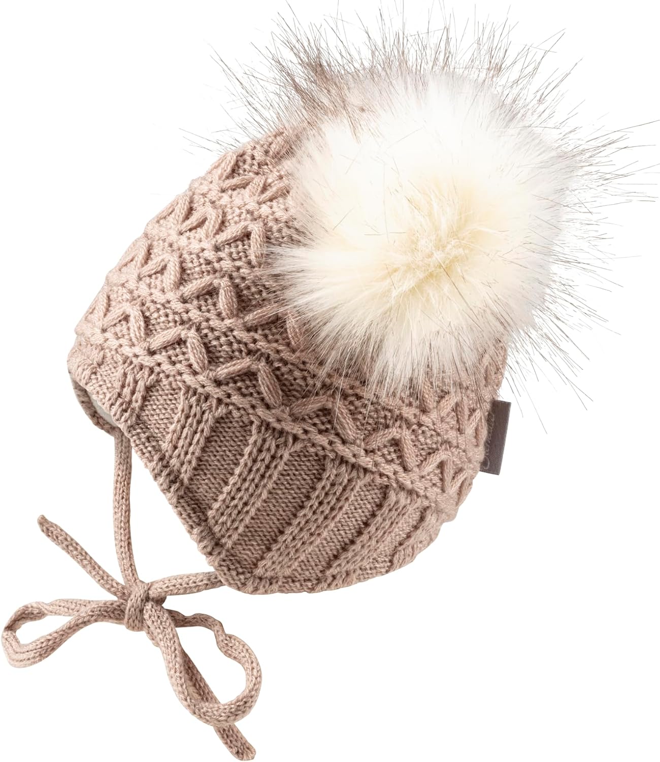 Knit Beanie Pom Poms Baby Kids Hat, Sand