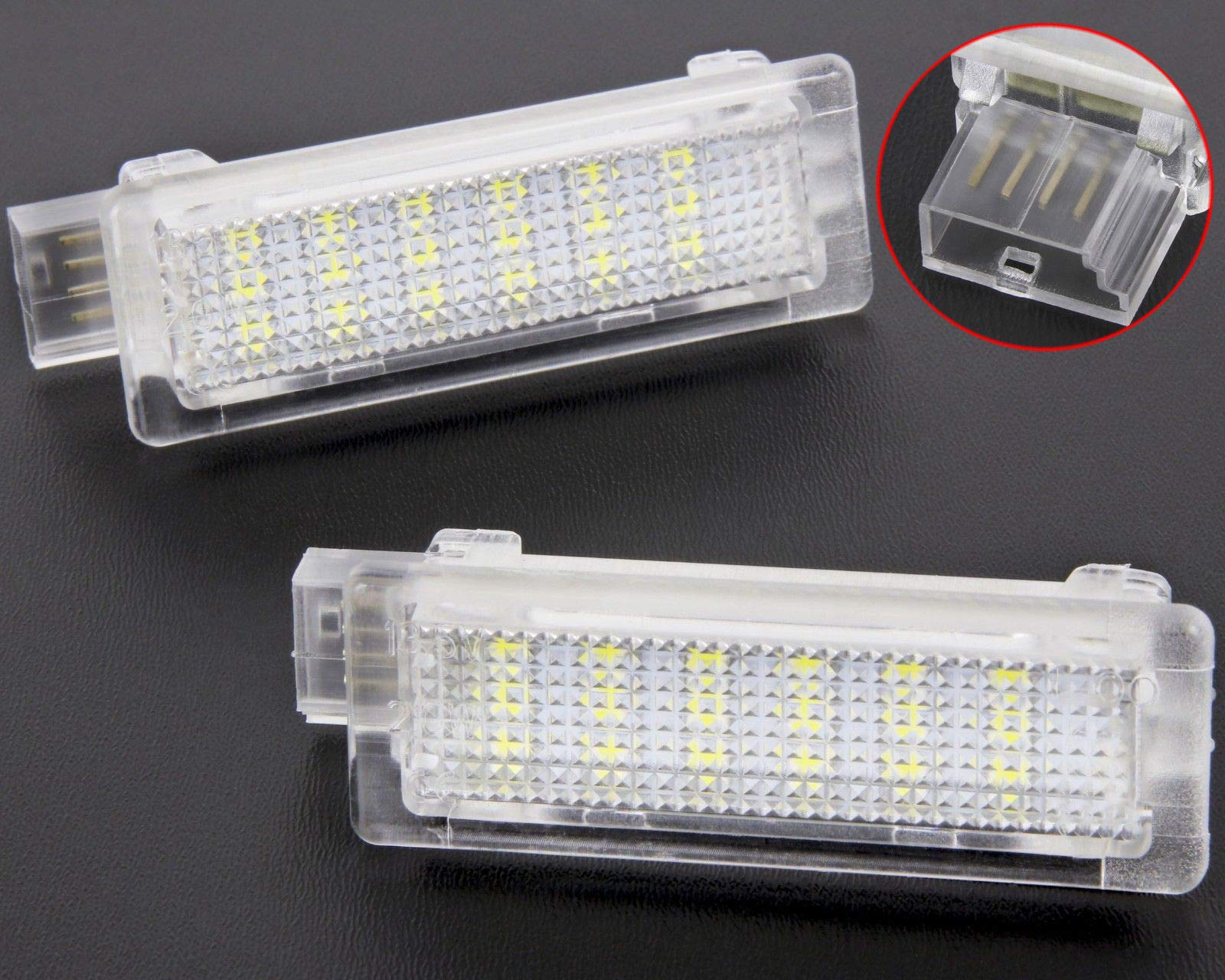 4 Pezzi Illuminazione Interna A LED Per BMW – Luci Porta Con 18 SMD, Bianco Xenon, Canbus Error Free (Serie 1, 2, 3, 4, 5, X1, X3, X4)