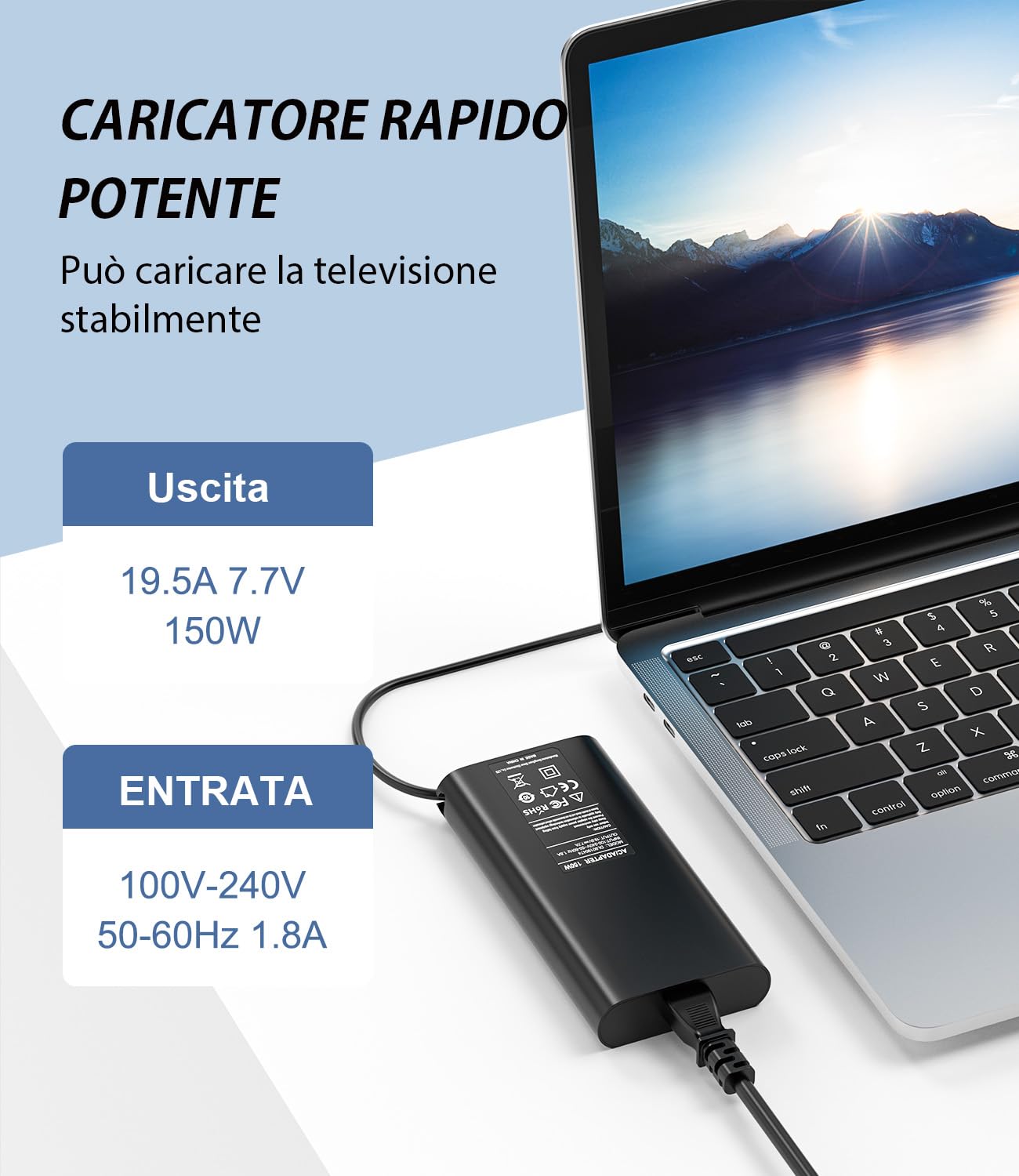 shefor Alimentatore 150W Compatibile HP Omen 15 17 Pavilion Gaming ZBook Studio G3 G4 G5 G6 G7 G8 Fury 19.5V 7.7A