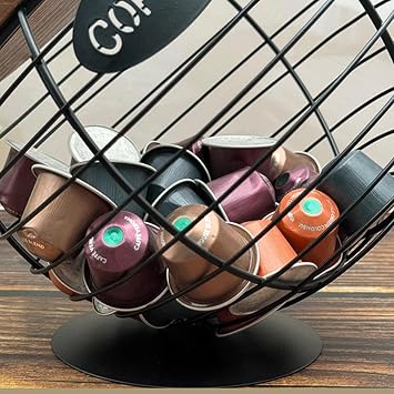 K Pods Holder | Coffee Station Pod Baskets - Counter Espresso Holders, Metal Snack Storage Stand for Kitchen Desktops