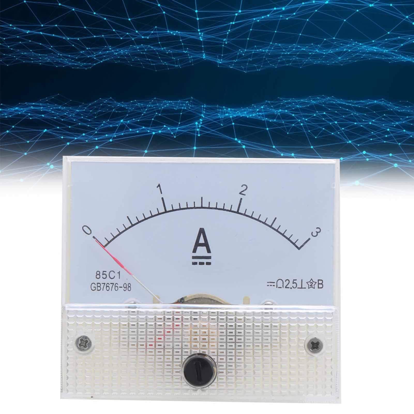 85C1 DC 0 3A Amperometro del Pannello Analogico, Misuratore di Corrente Ad Alta Precisione con Scala Schermata in Seta Trasparente per Armadio di Distribuzione di Potenza
