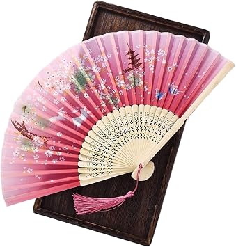 Folding Fan Hand Fans Folding Fan Vintage Silk Folding Fan Retro Chinese Japanese Folding Fan Dance Hand Fan Home Decoration Hand Fans