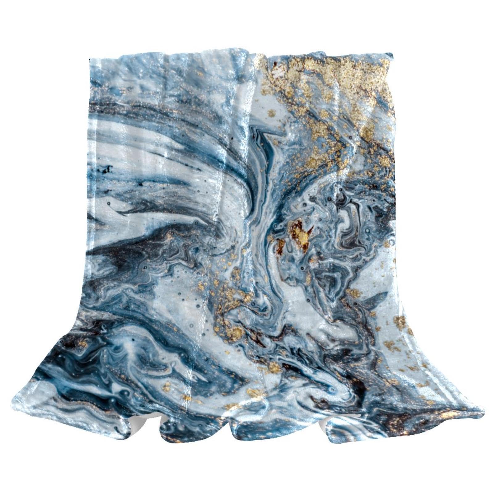 Couverture polaire marbre 150x100 cm pour canapé et lit de chambre