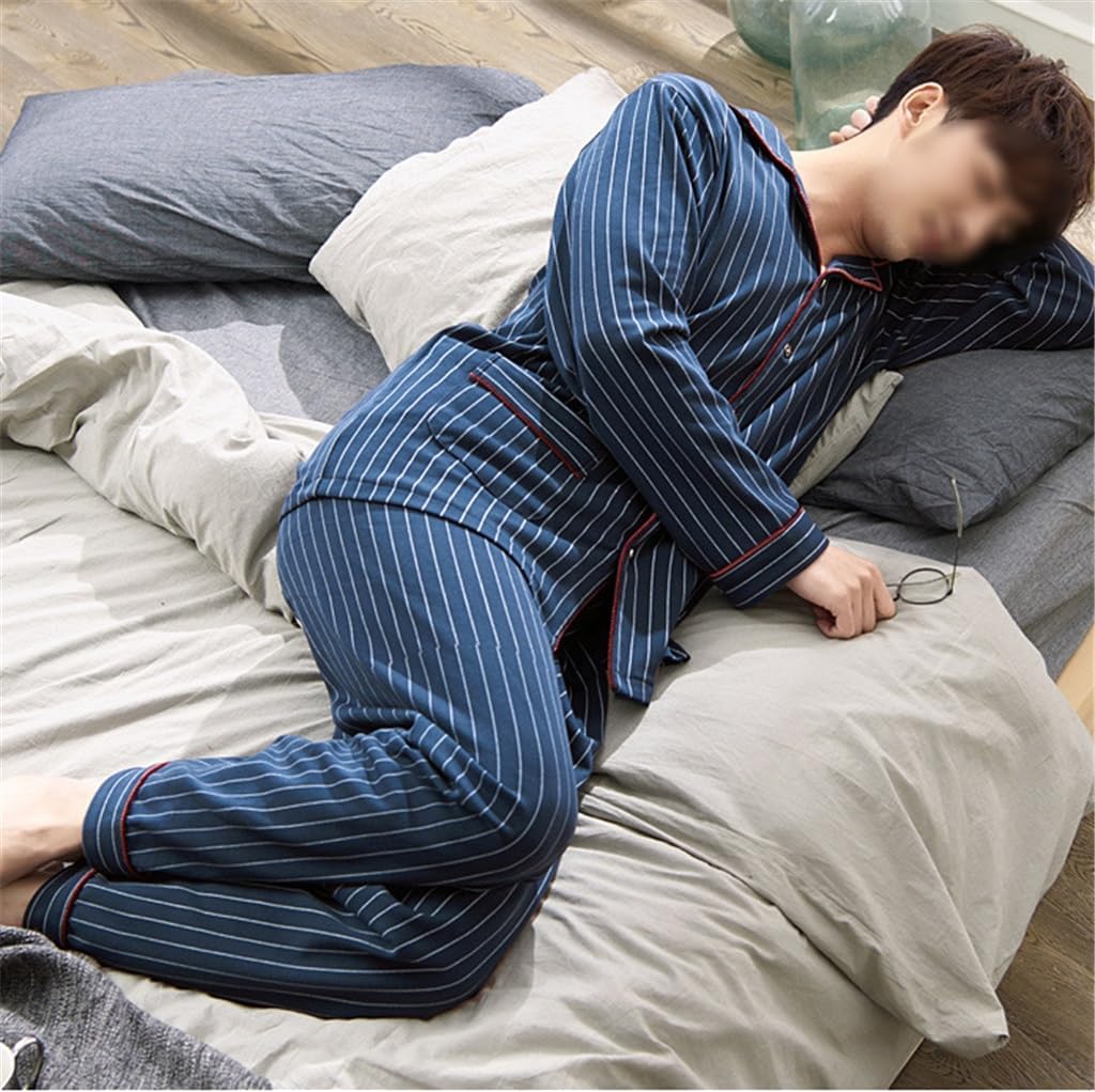 Pajamas Men's Autumn Cotton Long-sleeved Loungewear and Winter Models Suit