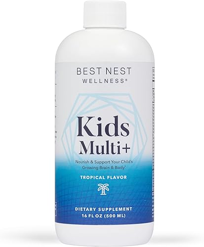 Daily Bird Multi+ para niños, multivitamínico líquido, metilfolato (ácido fólico), metilcobalamina, mezcla natural de alimentos integrales,