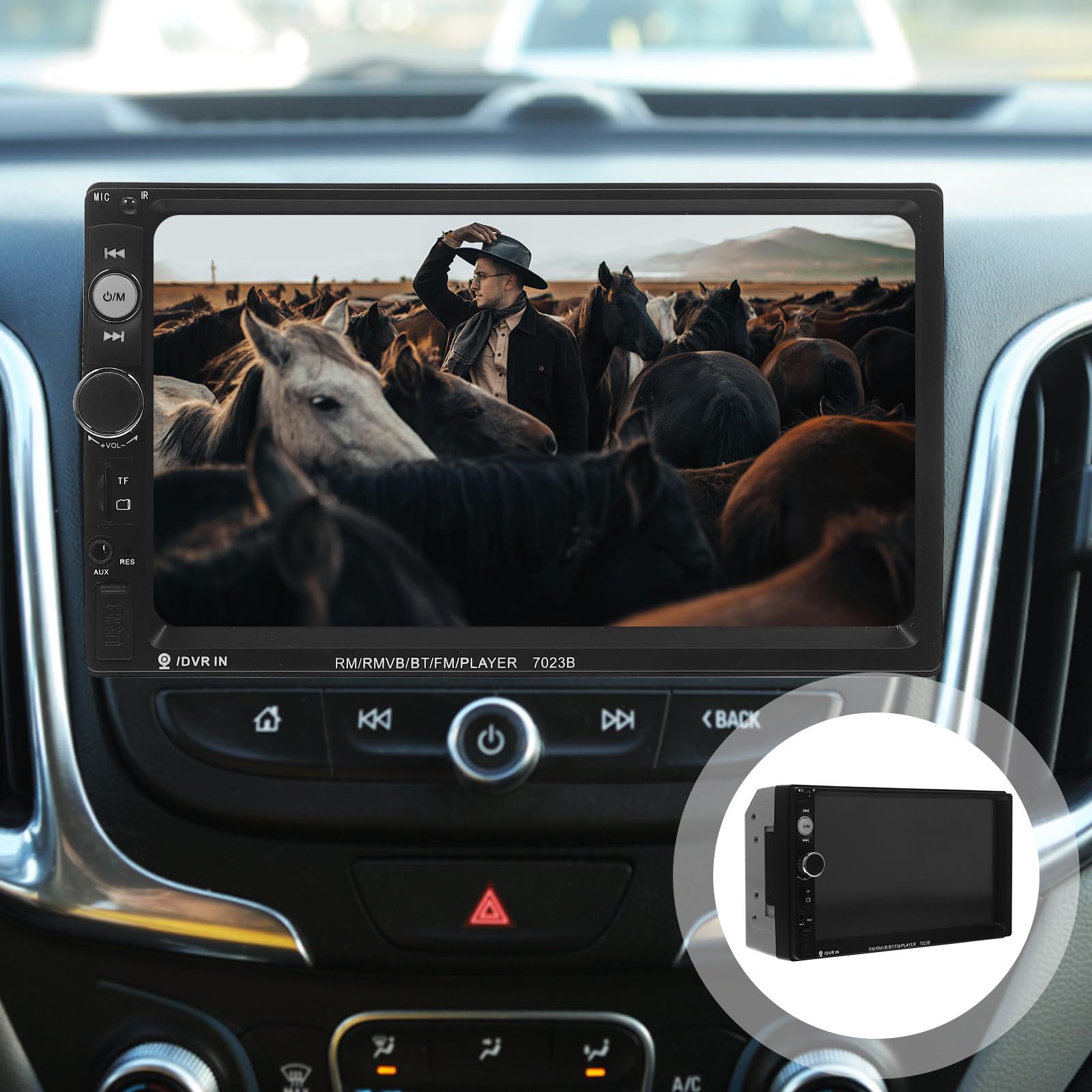 DOITOOL Estéreo de Coche de Doble DIN Pantalla Táctil de 7 Pulgadas, Radio FM, Reproductor Multimedia, Compatible con Sistema de Conectividad para Coche, Negro