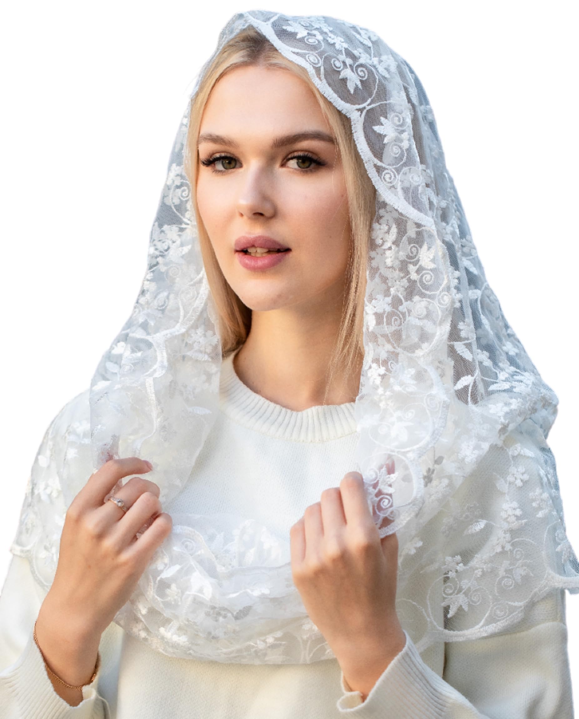 Maria VeilsCatholic Mantilla Mass Veil Church Lace Veil Spanish Chapel Mass Head Covering Veil Infinity Veil