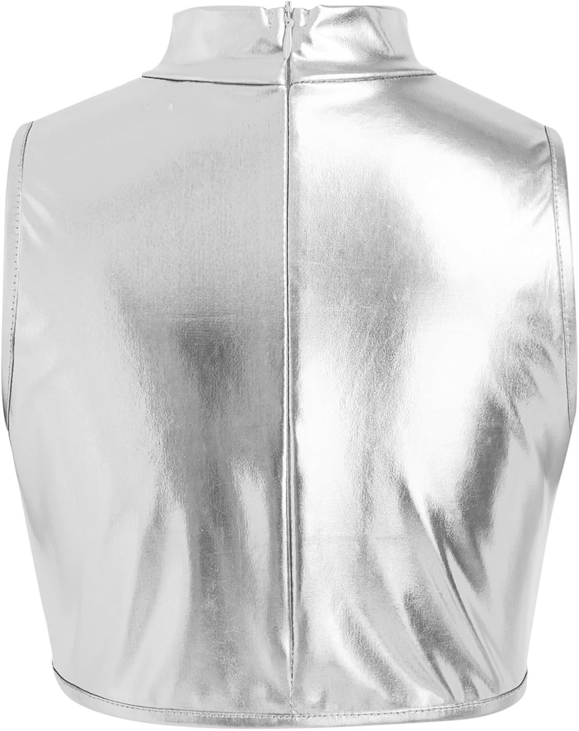 YiZYiF Girls Sequins Dance Crop Tops Jazz Hip Hop Performance Tank Vest Sparkly Blouse Shiny Shirt Ruffles Crop Cami