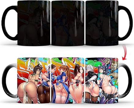 Anime Coffee Cup 11 oz Funny Game Girl Butt Cup Heat Sensitive Color Changing Magic Cup Best Gift 1 Piece Sexy