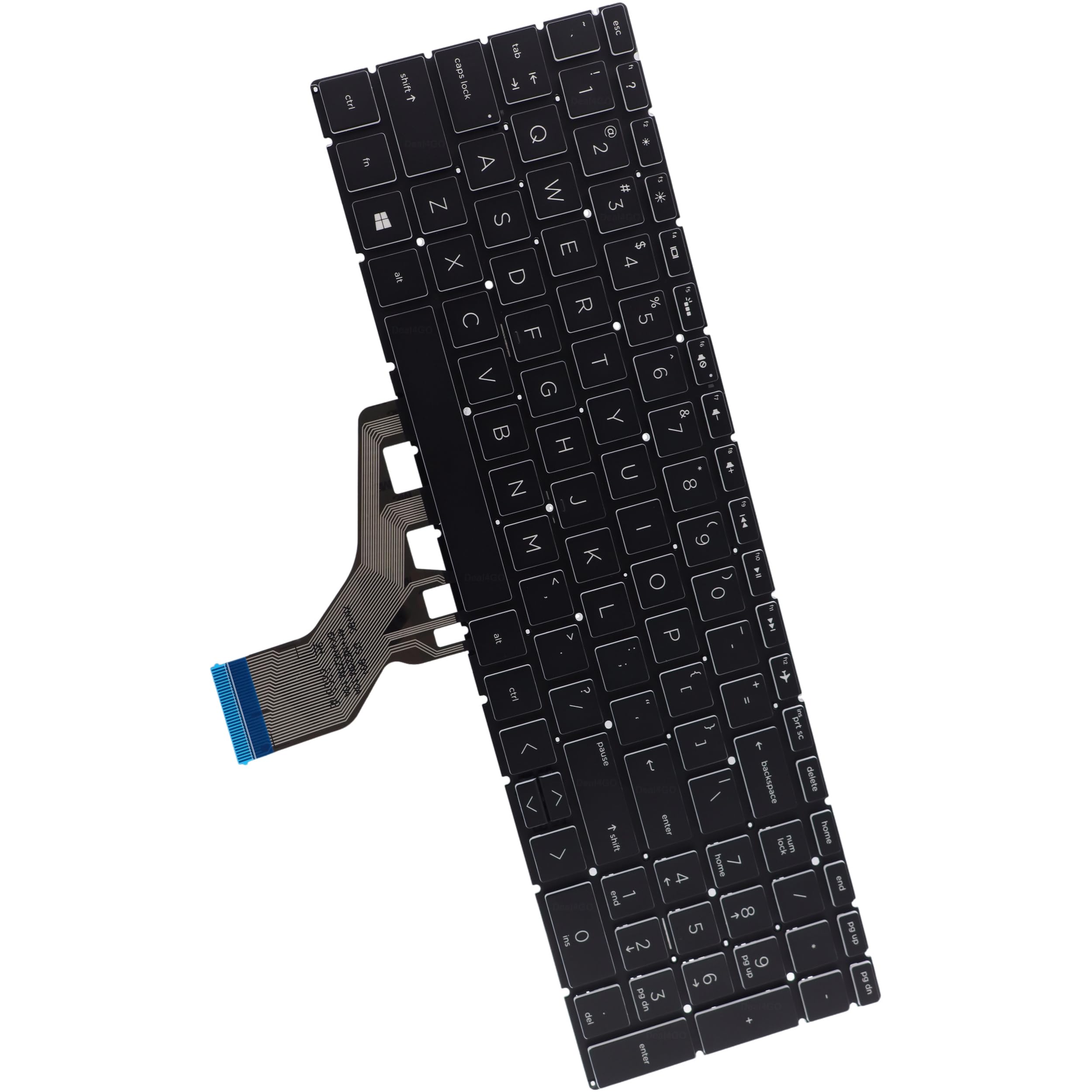 Deal4GO Crystal Keycaps Backlit Keyboard Replacement for HP 15-DY 15-EF 15-CS 15s-DY 17-by 17-BS 15-EC 15-CX 15-DA 250 255 256 G6