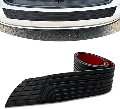 Car Rear Bumper Protector Guard, Concave and Convex Anti-Slip Design PVC Rubber Plastic Anti-Scratch Protection Sticker, Modification Accessories, Universal for Most Cars Black