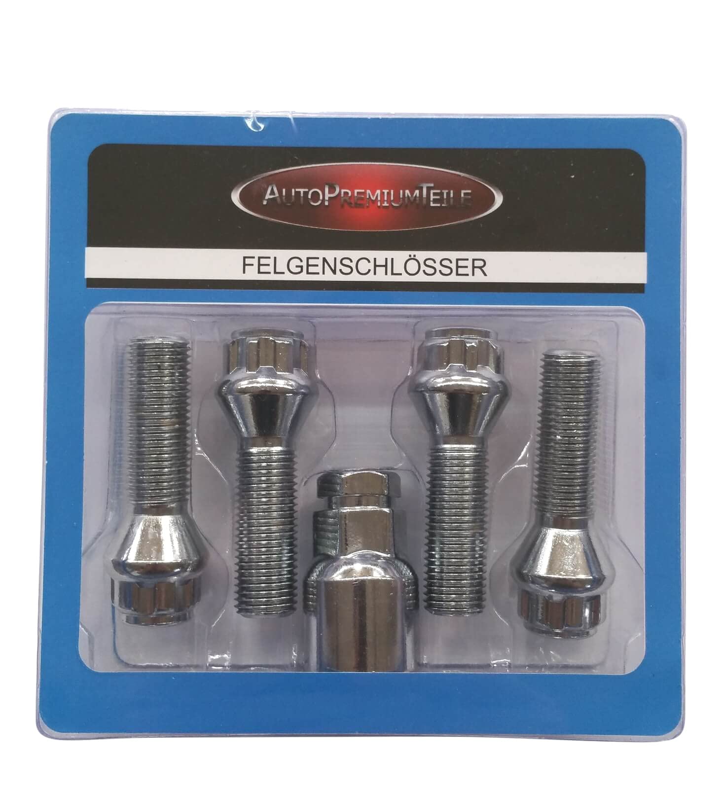 Blokada do felg M14 x 1,5 x 38 mm, taśma stożkowa 60°, 4 srebrne zamki felg, zestaw 4 szt