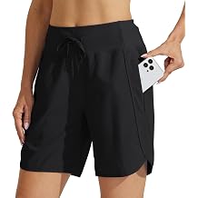 Willit Womens 7" Athletic Running Long Shorts Workout Hiking Shorts Quick Dry High Waisted Active Zipper Pocket