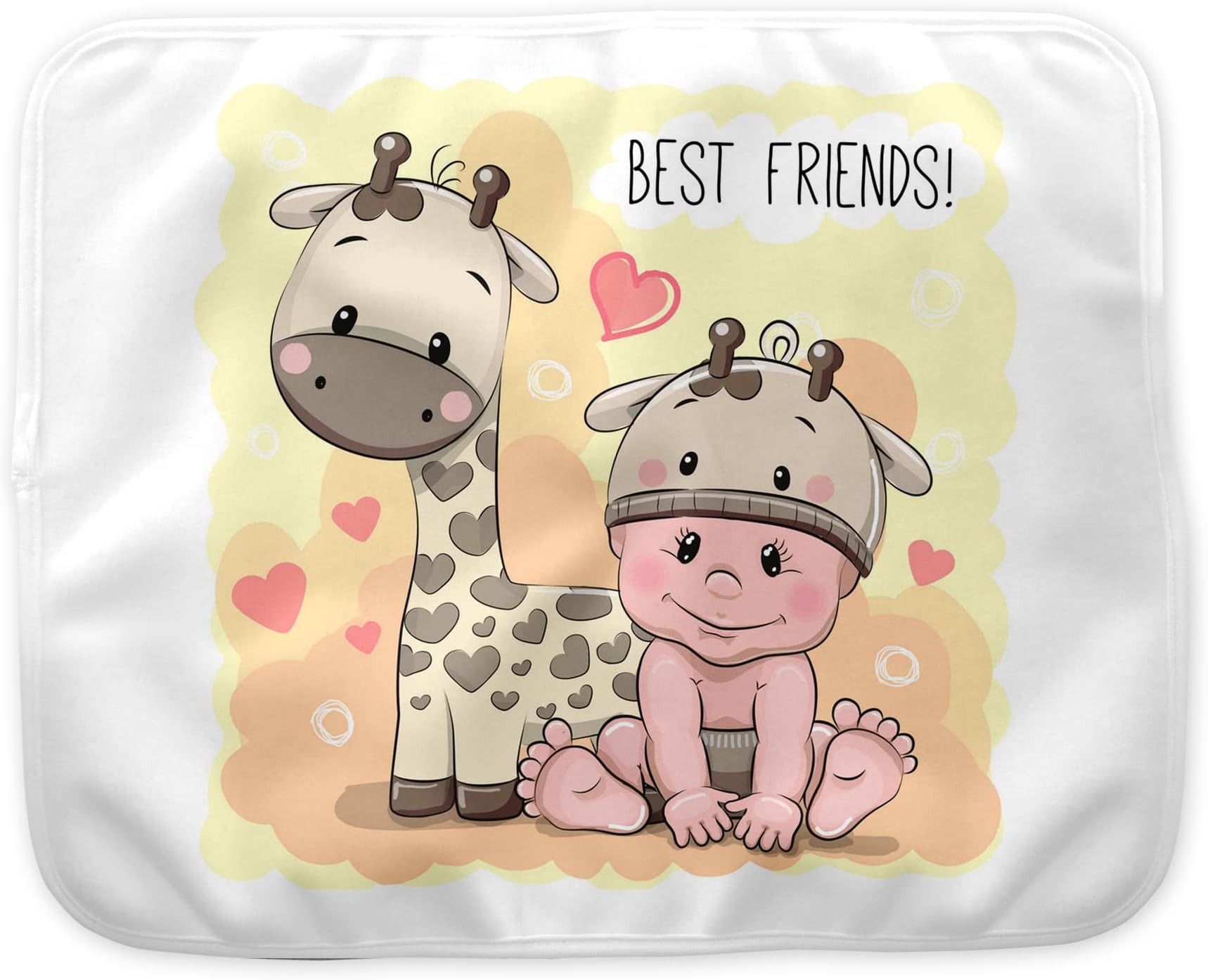 Best Friends - Giraffe and Baby Burp Cloth