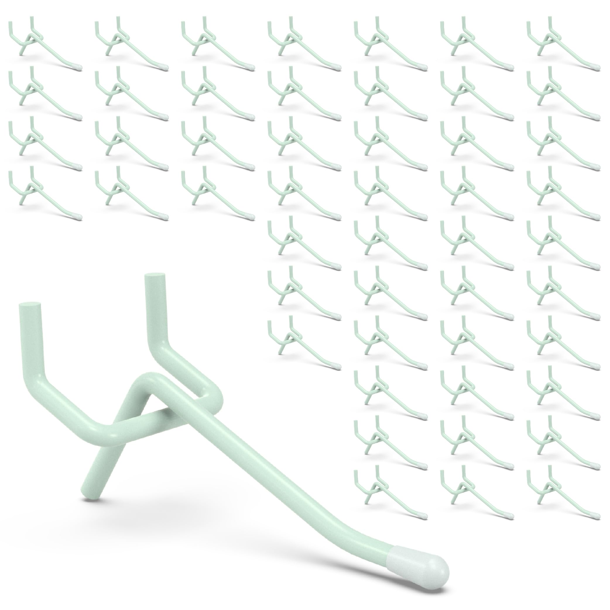 50-Pack Green Pegboard Hooks 2 Inch - Fits 1/8 and 1/4 Inch Boards