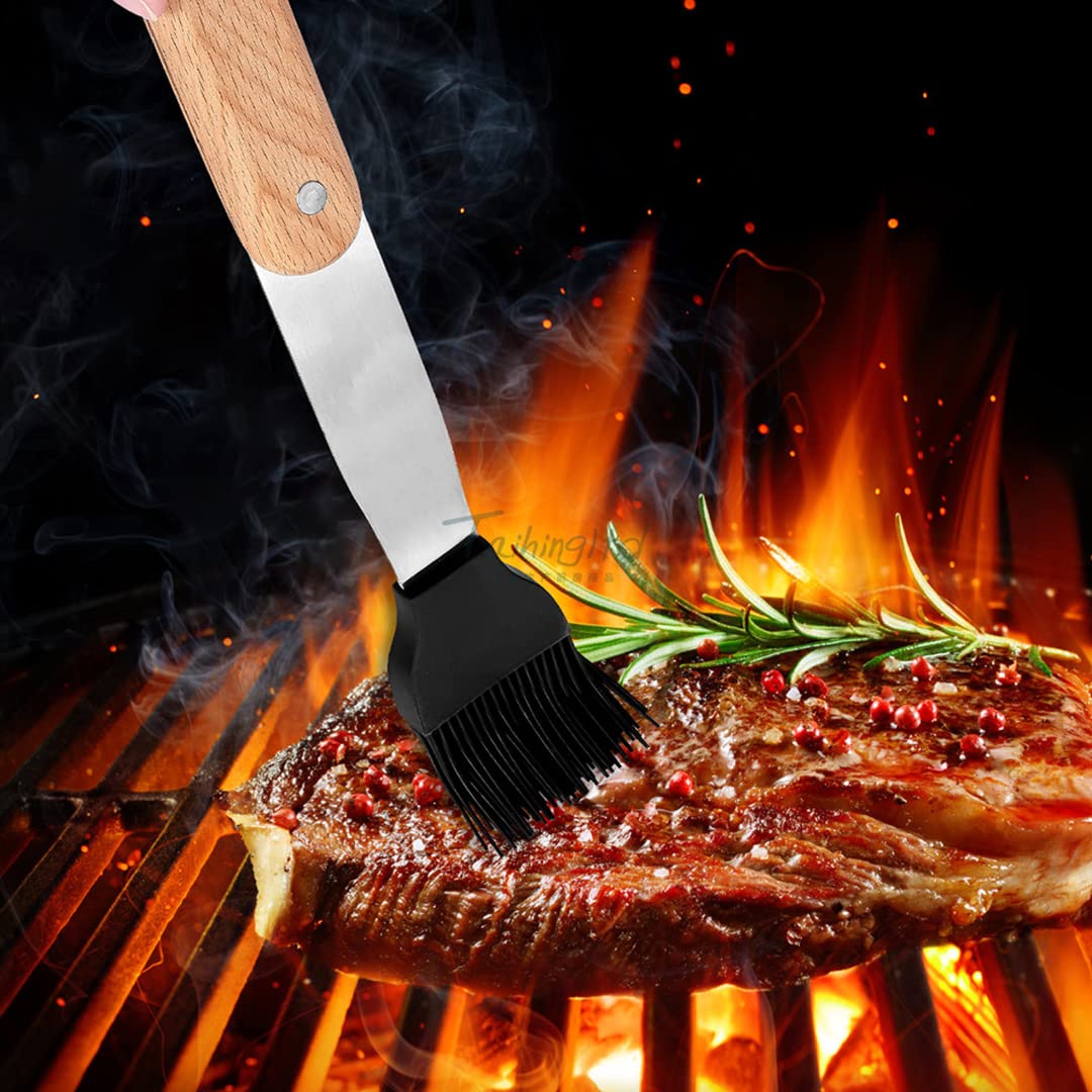 Accesorios de barbacoa, juego de herramientas de barbacoa para hombres con recubrimiento antiadherente 6pcs, juego de utensilios de barbacoa de acero inoxidable al aire libre, con palas de barbacoa
