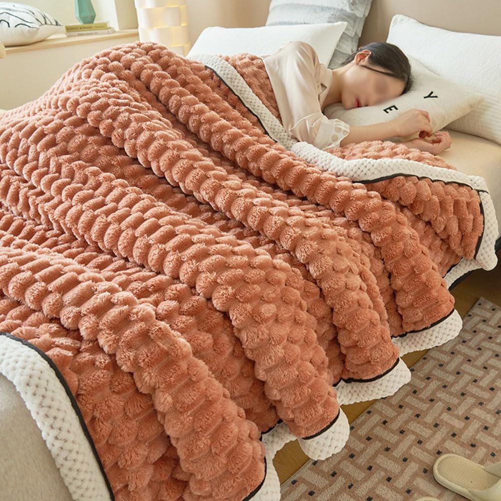 Manta de Lana Suave, Elegante Manta Jacquard para sofá, acogedora, cálida, Adecuada para Todas Las Estaciones para sofá y Cama (A7,180 * 200cm)