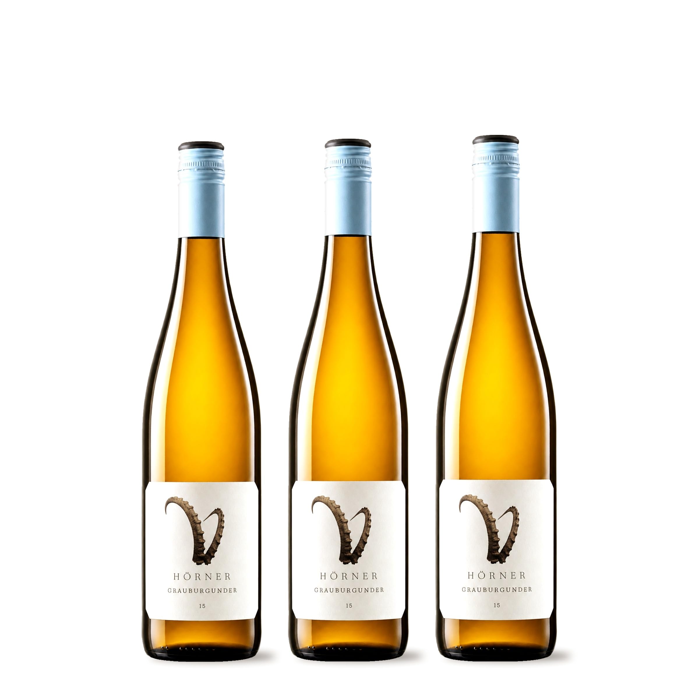 Hörner 2025 'Steinbock' Grauburgunder trocken (3 x 0,75 l) inkl. weine.de-DropStop