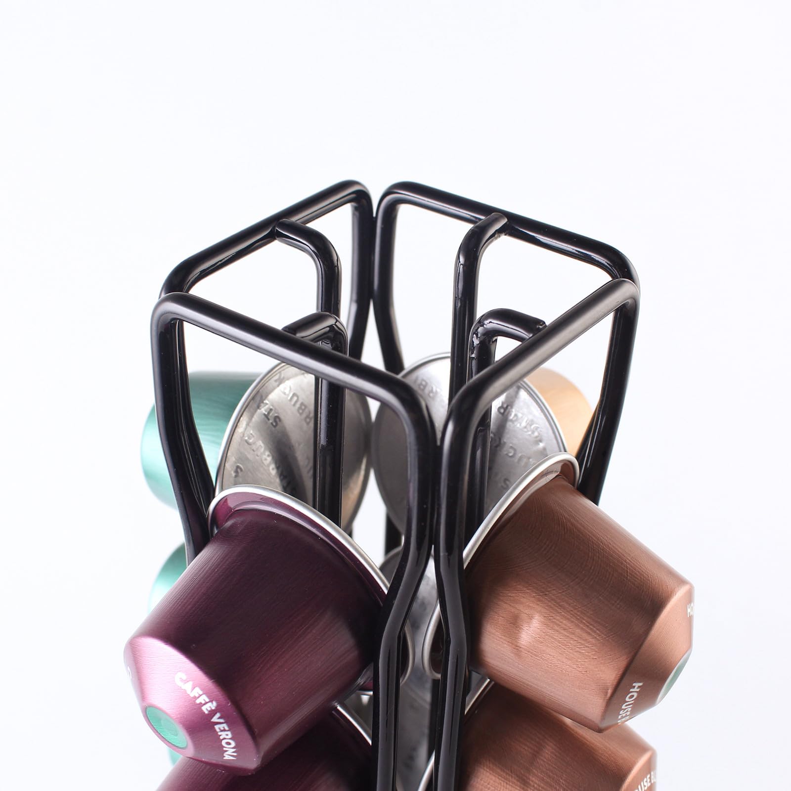 SEVENLINE Supporto per cialde di caffè compatibile con cialde Nespresso originali, organizer per 40 capsule (nero)