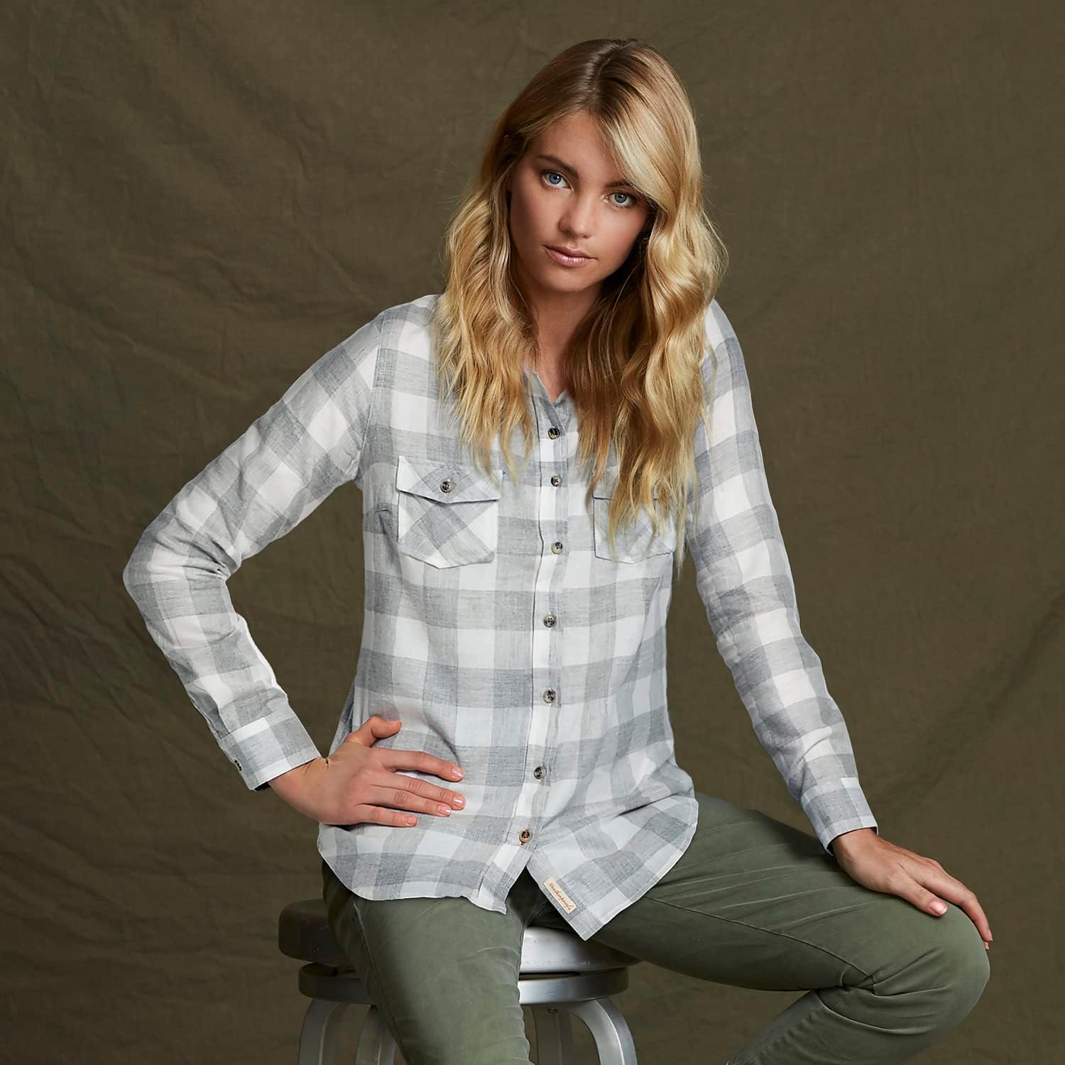 Weatherproof Vintage Womens Casual Soft Brushed Plaid Button-Down Flannel Shirt - Image 7