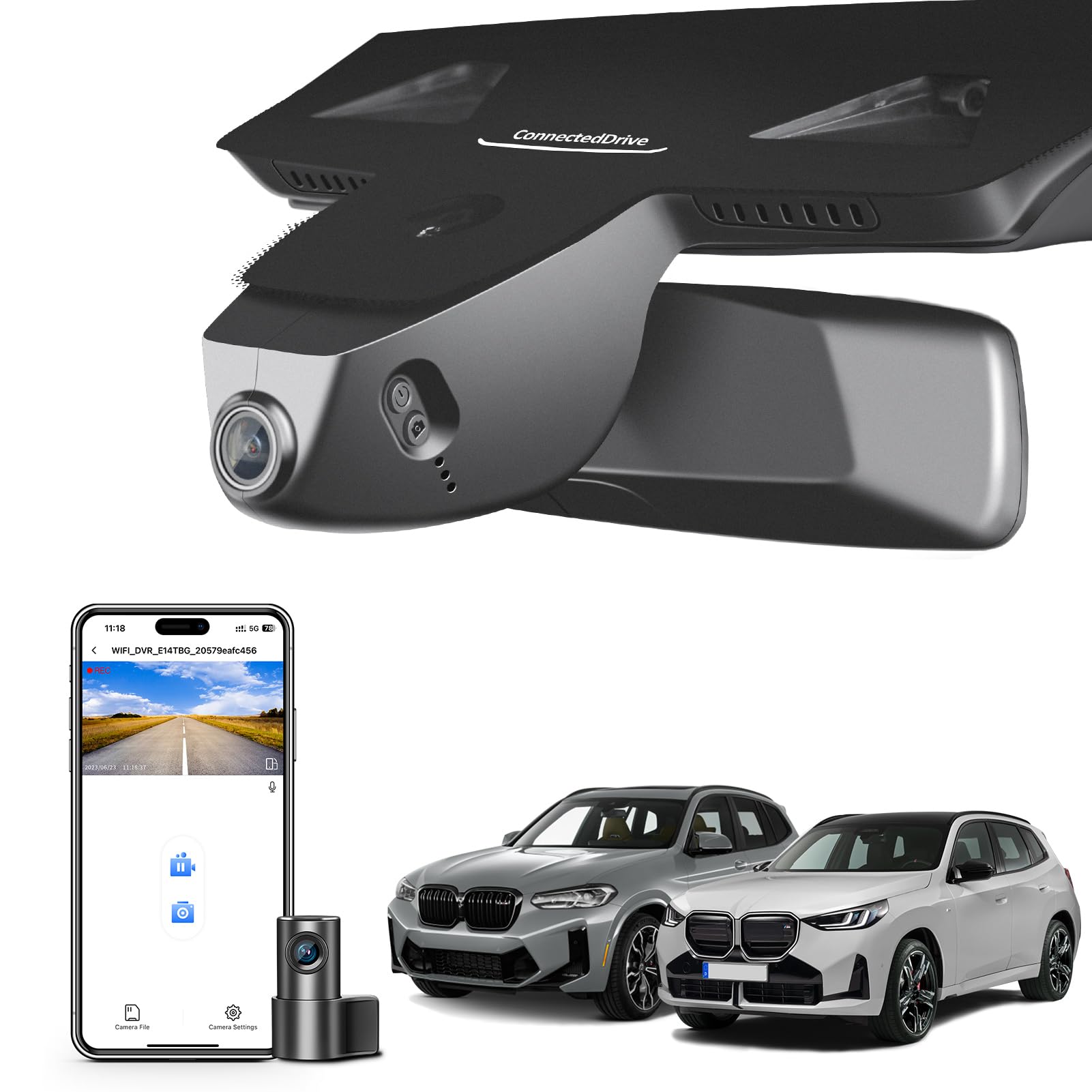 Mangoal Dashcam Avant 4K & Arrière 1080P pour BMW Gen3 G01 X3 2018-2024