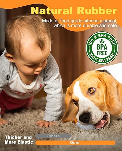 Miniatura 10 de Pelota LED recargable para perro, juguetes iluminados para perros, bola de búsqueda duradera activada por rebote, goma natural, aroma único, 2.5