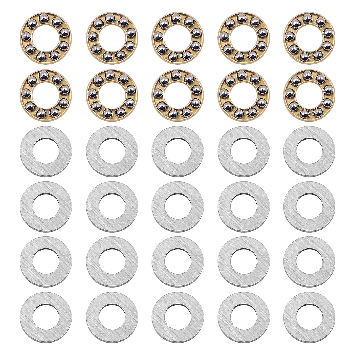 NUZAMAS10pcs 6x12mm Miniature Metal Thrust Ball Bearings Small Flat Micro Thrust Ball Bearings Steel Door Window Hinges